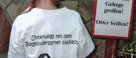 Lustiges Foto beim Ausflug des Burgkindergartens Haibach
