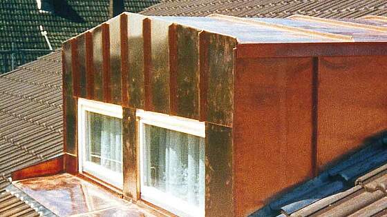 Metalldach, Dachgaube aus Kupfer