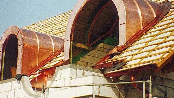 Metalldach, Dachgaube aus Kupfer